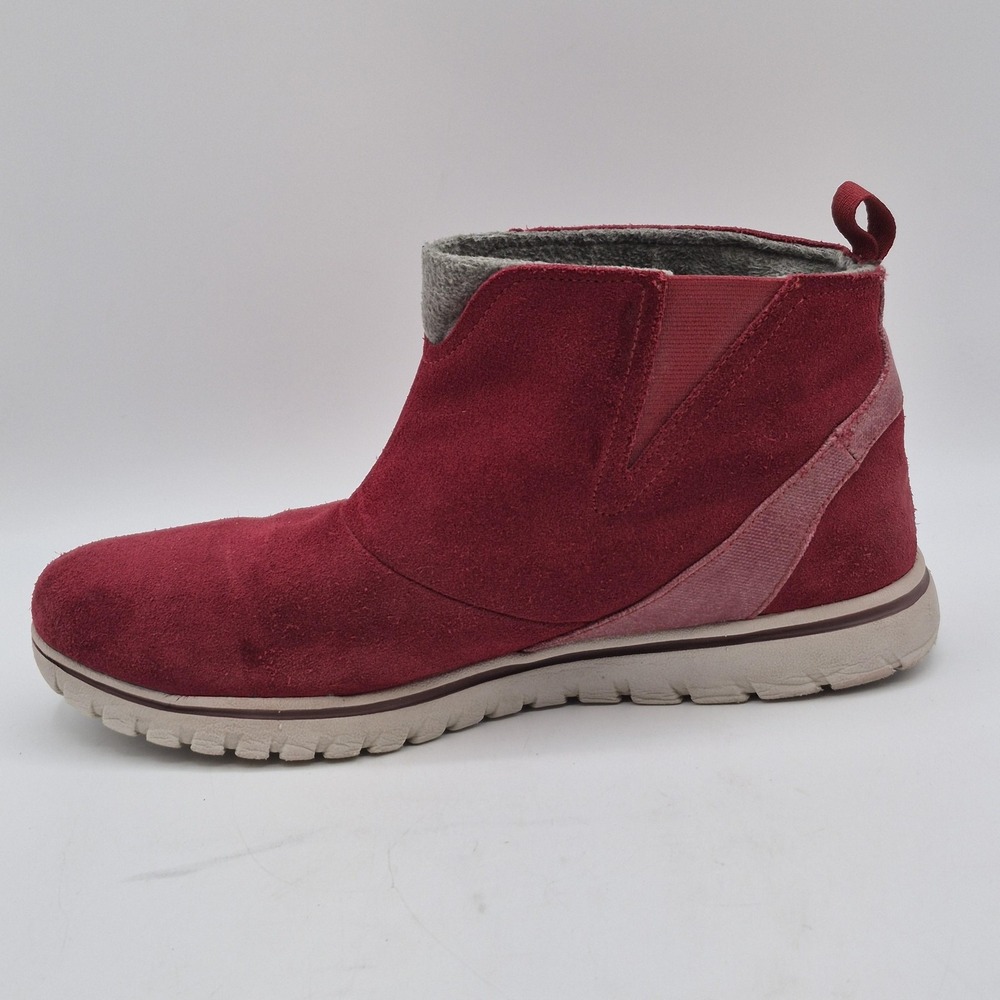 Sorel‎ Boots Womens Size 11 Red Suede Ankle Slip On Fleece Lined Warm NL2746-611 - Picture 3 of 11